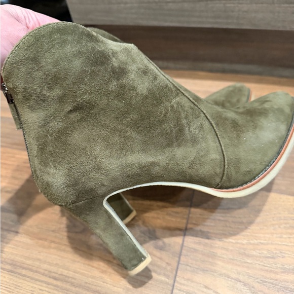 Lolacruz Suede Elegant Olive Green Ankle Booties 40 - Picture 3 of 10
